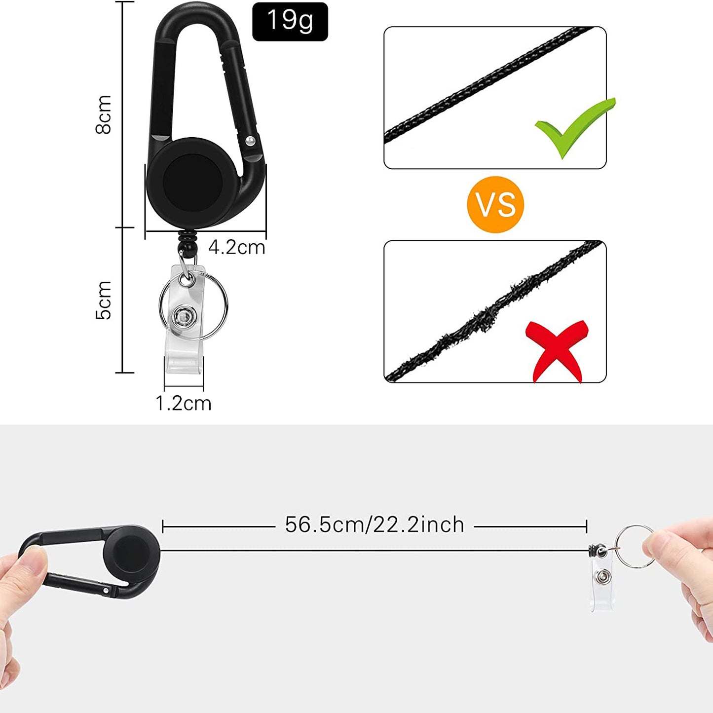 ABS Material for Badge Reel Keychain & Outdoor Gear