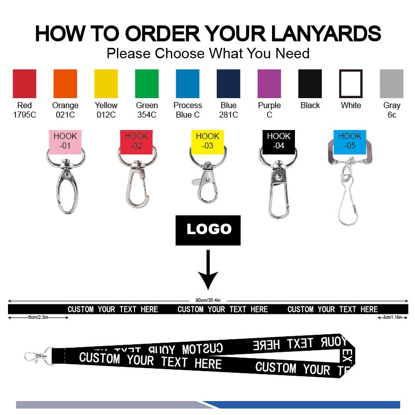 Custom Printed Single Metal Hook Lanyard