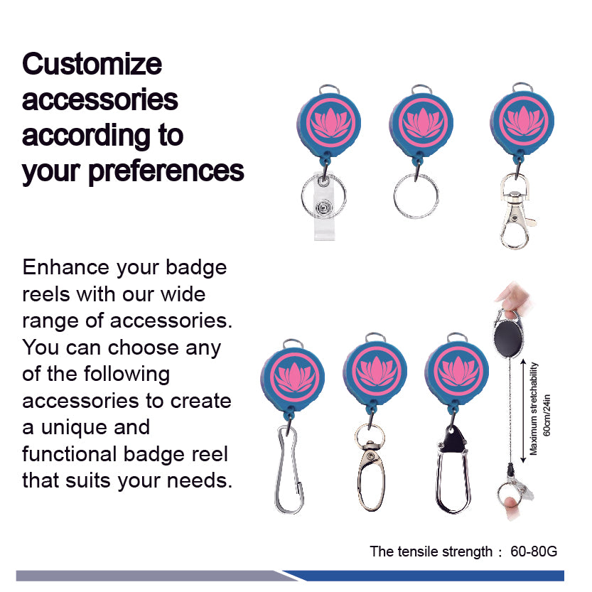 Custom Full Color Fish Mouth Belt Retractable Badge Reel/ ID Badge Reel