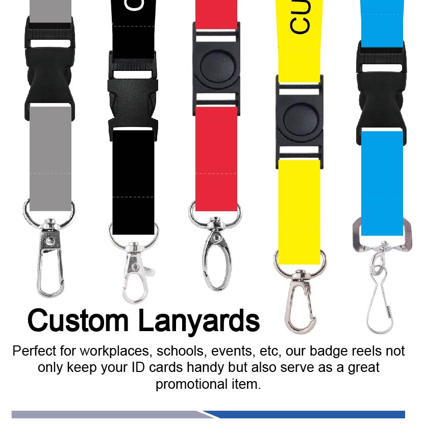 Custom Release Plastic Buckle & Metal Hook Lanyard
