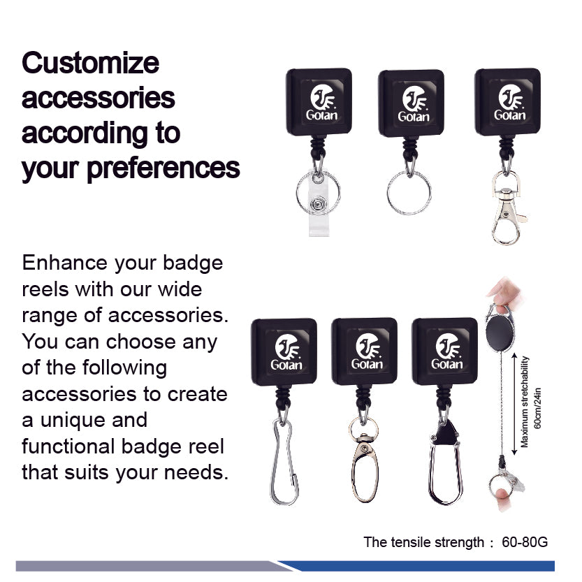 Customized logo for square-shaped badge reel