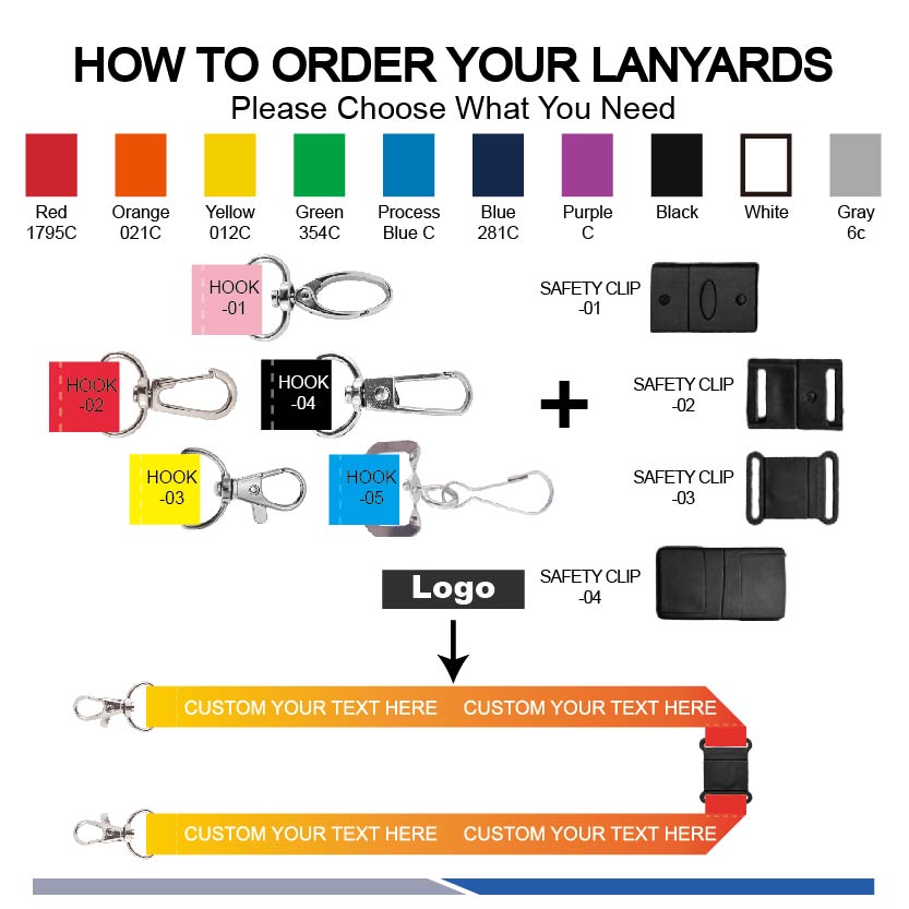 Custom Metal Hook Safety Clip Neck Lanyard
