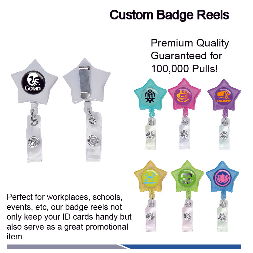 Colorful customized star-shaped badge reel