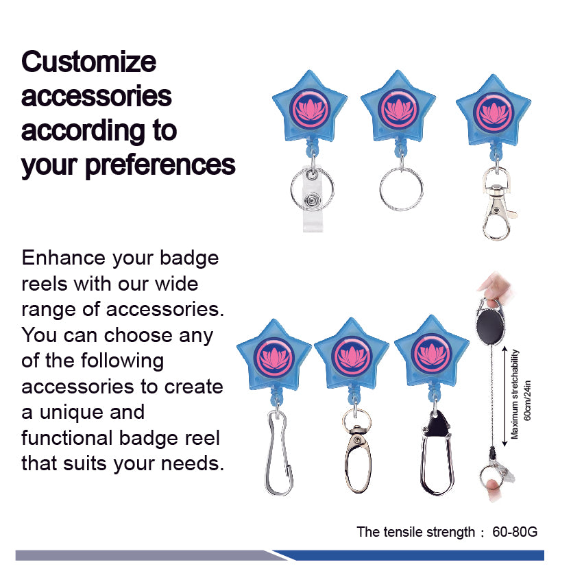 Colorful customized star-shaped badge reel