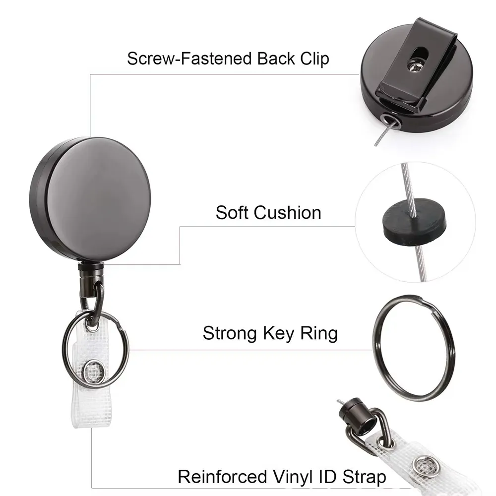 Metal 4CM Diameter Retractable Reel Badge