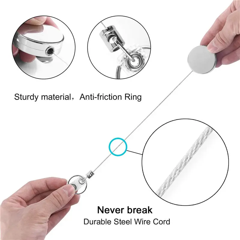 Metal 4CM Diameter Retractable Reel Badge