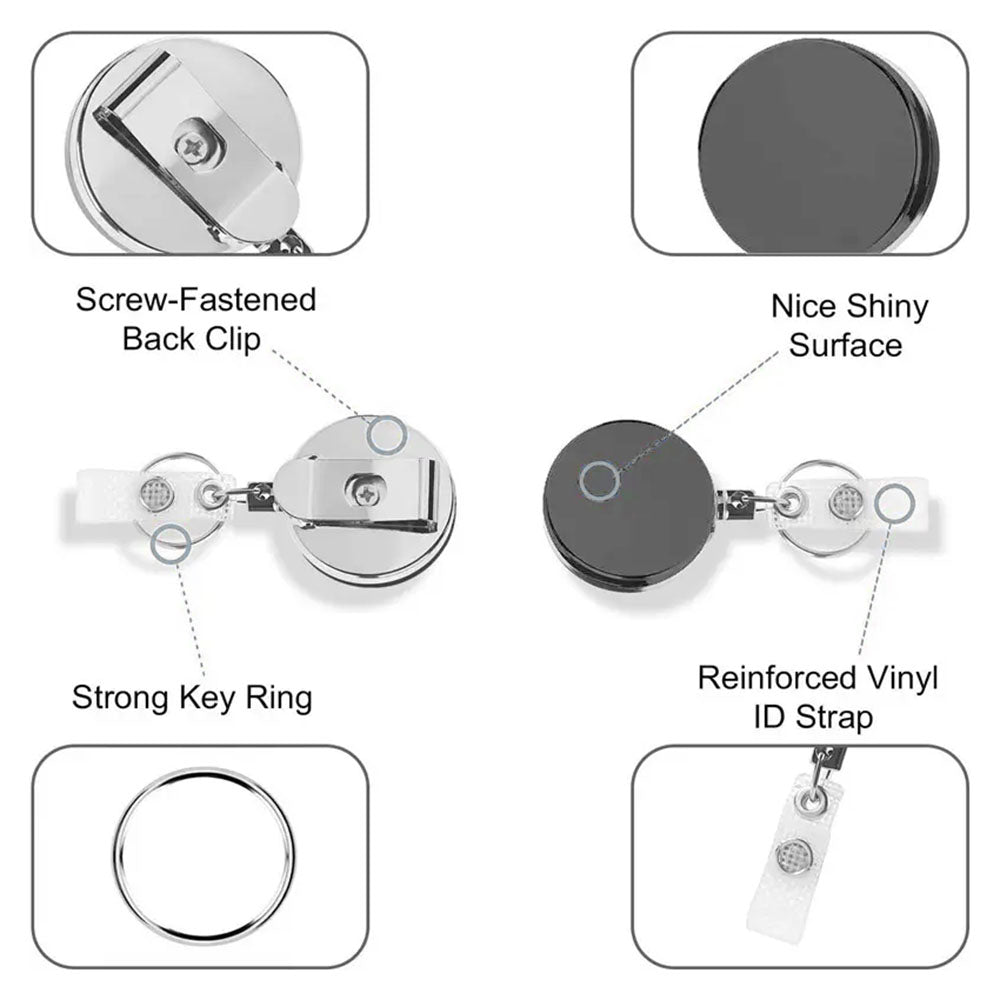 Metal 4CM Diameter Retractable Reel Badge