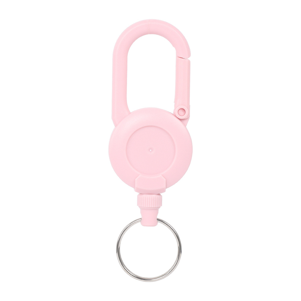 Macaron-Colored Outdoor Heavy-Duty Retractable Carabiner Badge Reel