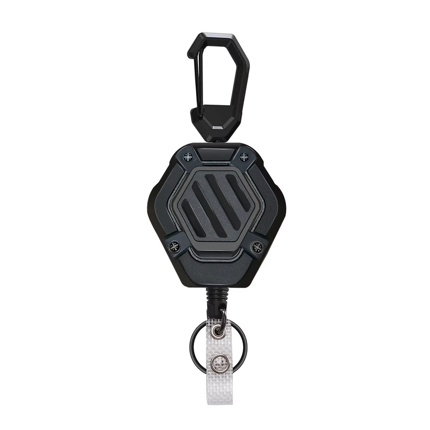 Anti-theft buckle Rope Black Heavy duty outdoor Climbing Tactical Id retractable badge reel