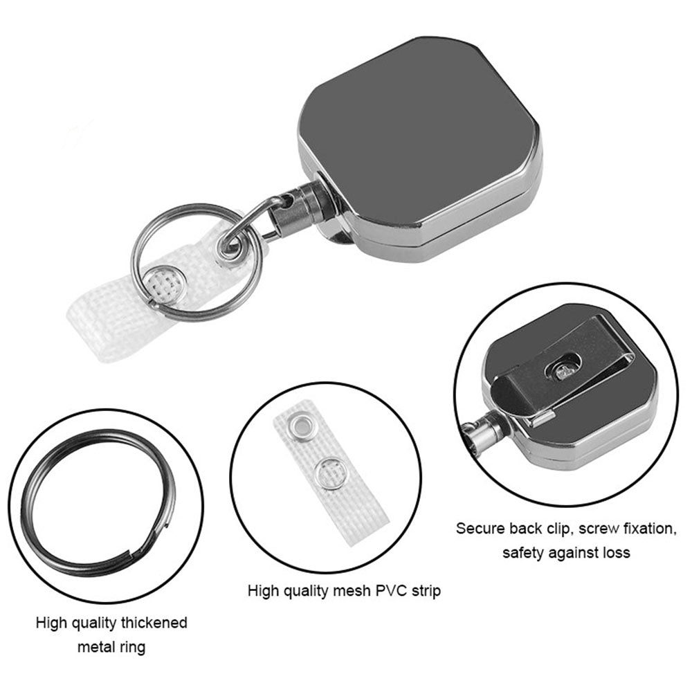 Square 4CM Metal Retractable Badge Reel
