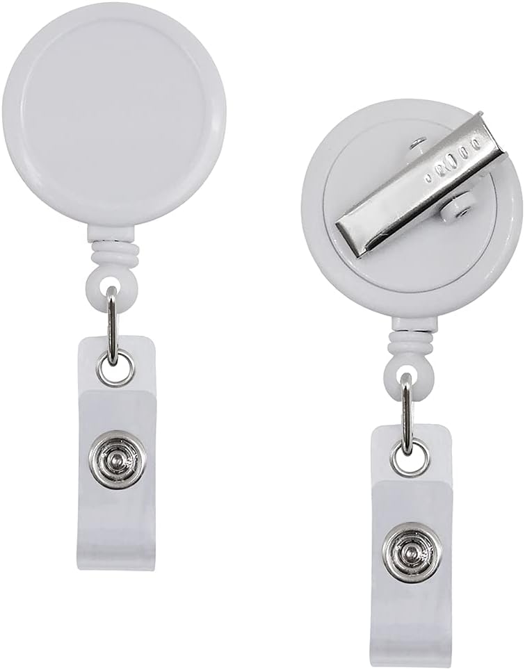 5 Pack Retractable ID Badge Holder Badge Reels with Swivel Alligator Clip Bulk Pack Badge Holders by Premium Badges