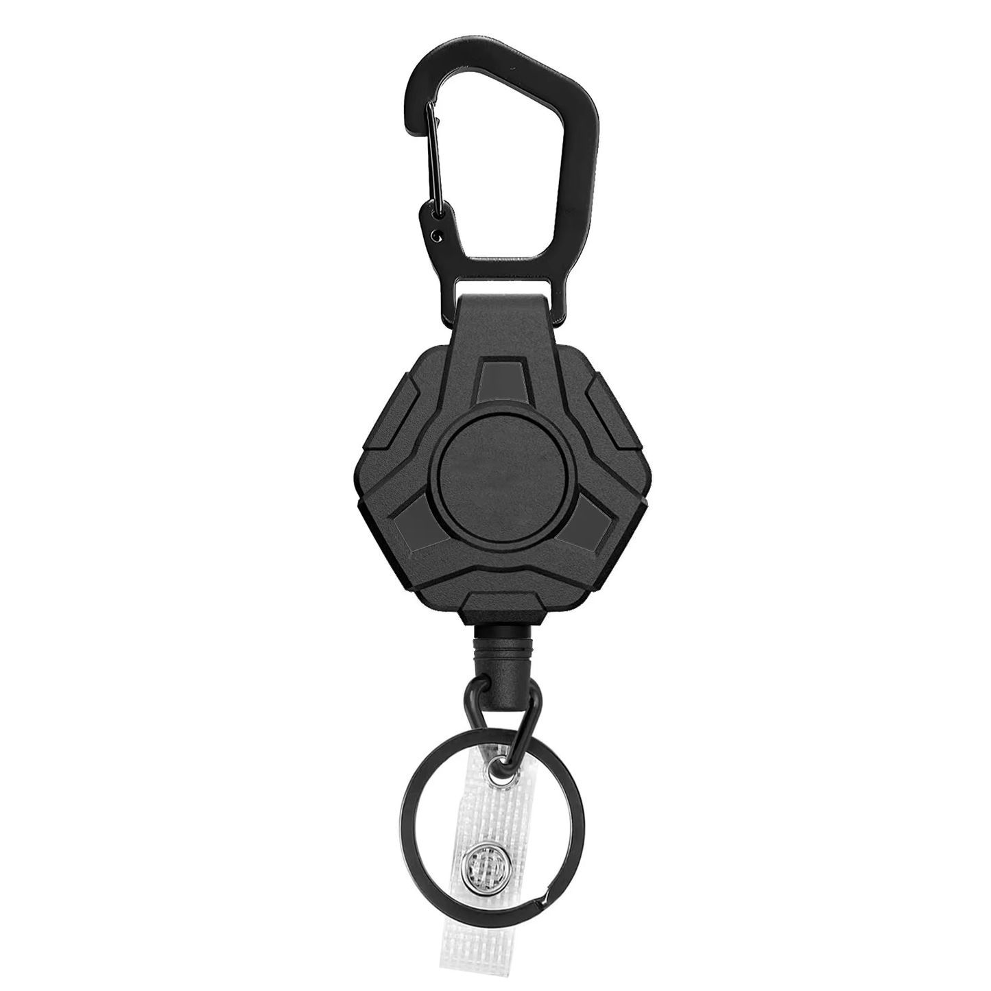 Anti-theft buckle Rope Black Heavy duty outdoor Climbing Tactical Id retractable badge reel
