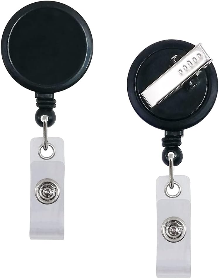 5 Pack Retractable ID Badge Holder Badge Reels with Swivel Alligator Clip Bulk Pack Badge Holders by Premium Badges