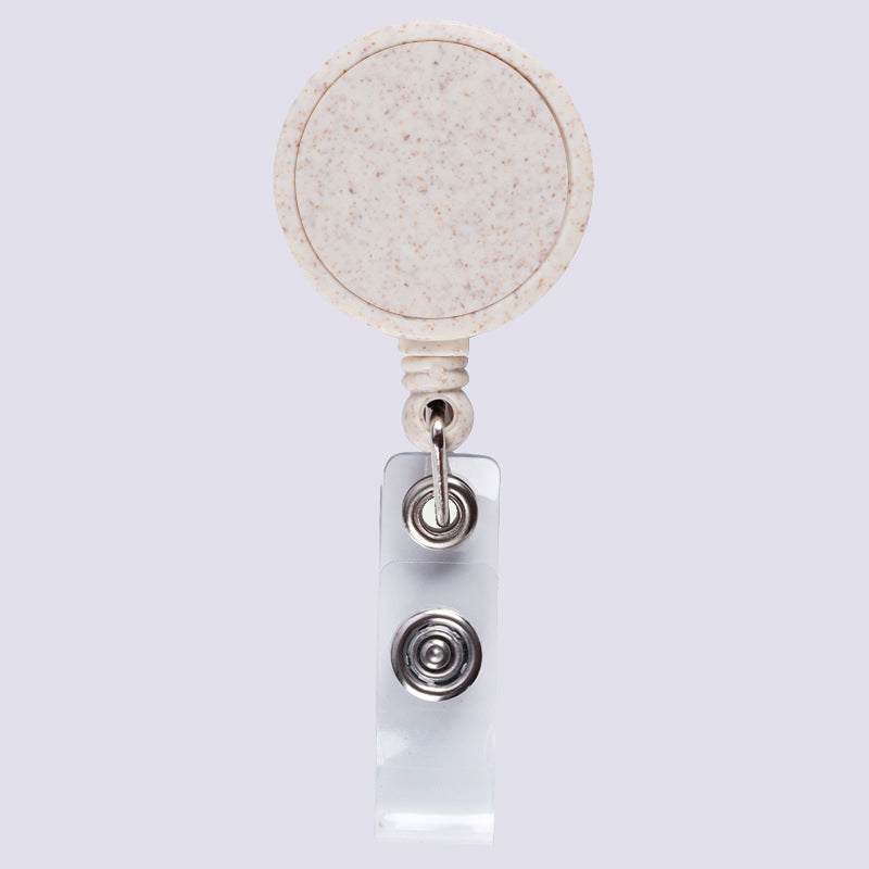 Biodegradable wheat pole badge reels customizable logo
