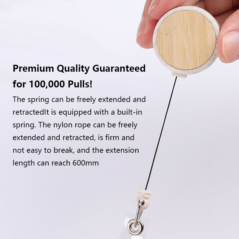 Biodegradable wheat pole badge reels customizable logo