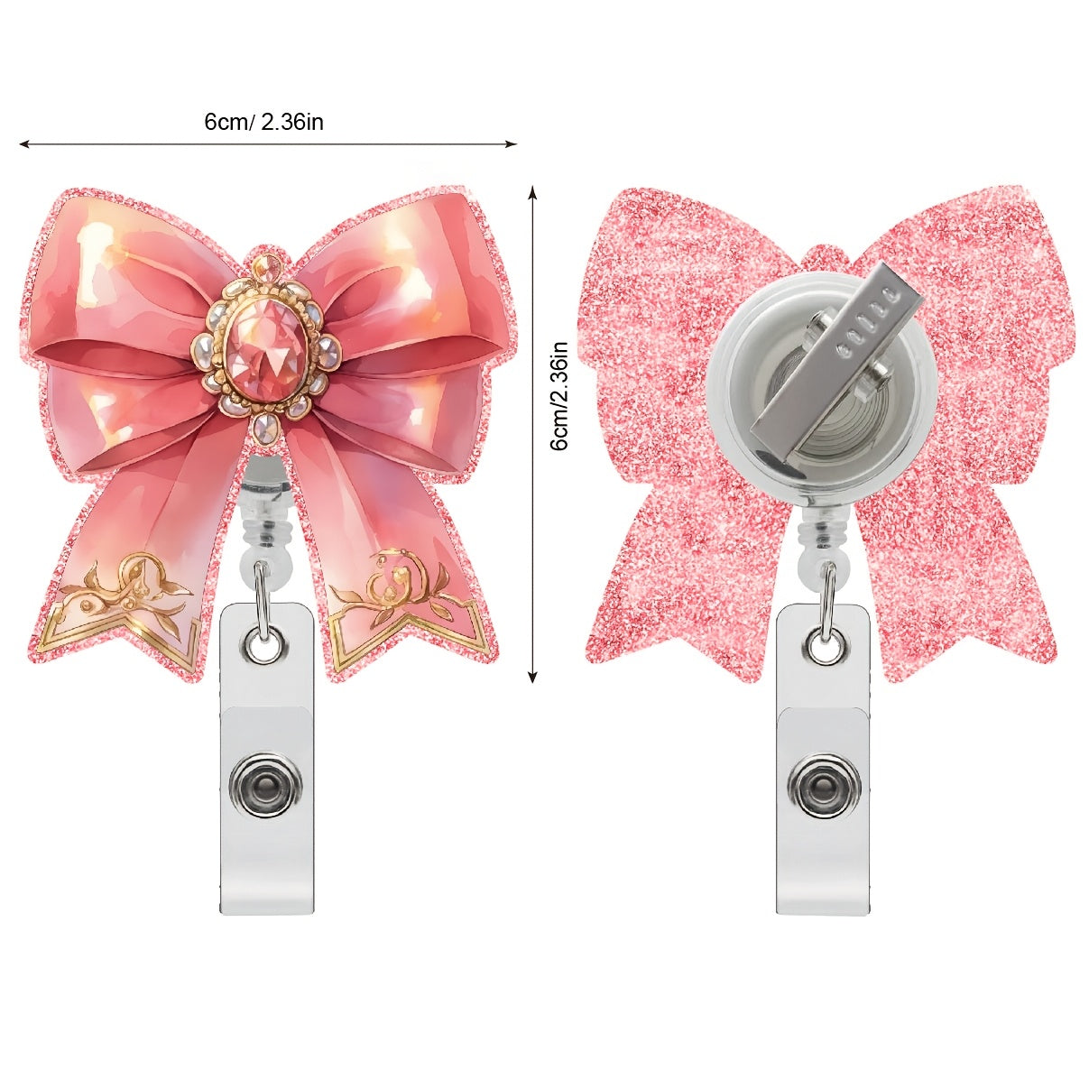 Pink Bow Badge Scroll, Telescopic Badge Scroll, Etiquette Badge Scroll, Nurse Badge Scroll, Nurse Bow Badge Scroll Bracket