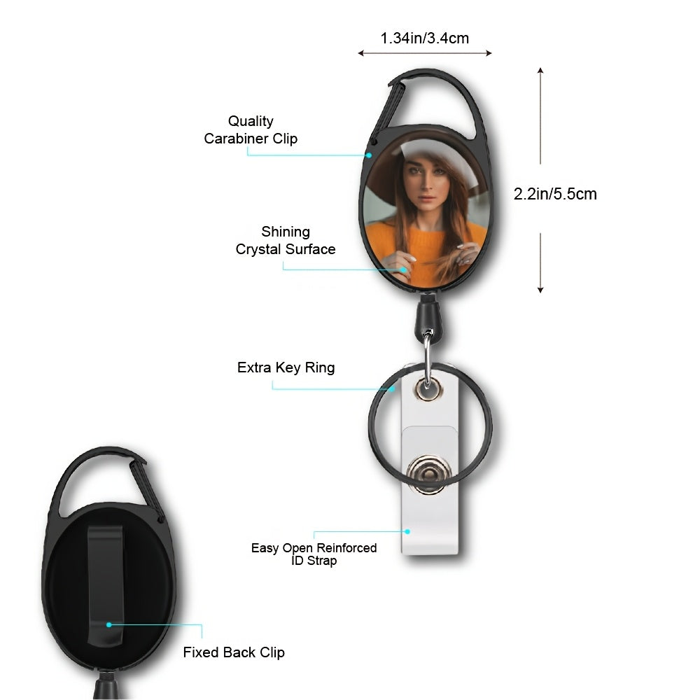 Custom Personalized Picture/Photo/Logo n Oval Badge Reel & ID Badge Holder