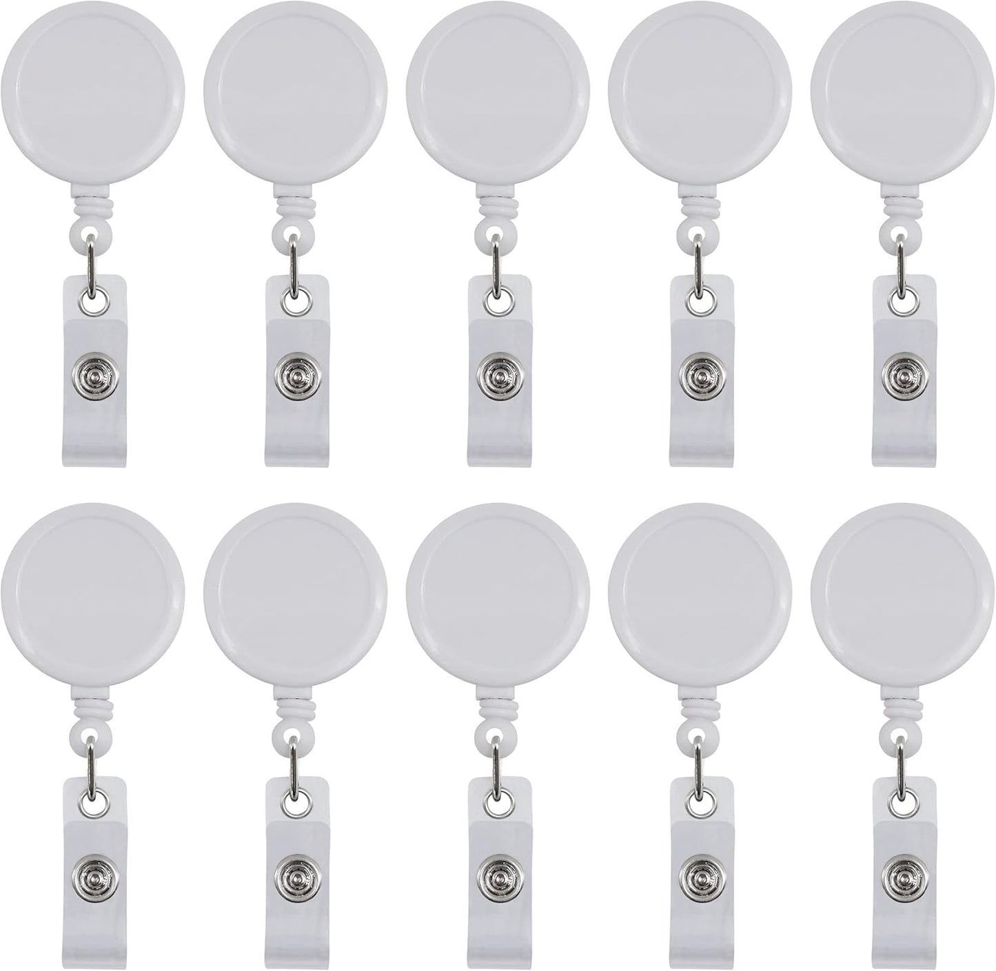 5 Pack Retractable ID Badge Holder Badge Reels with Swivel Alligator Clip Bulk Pack Badge Holders by Premium Badges