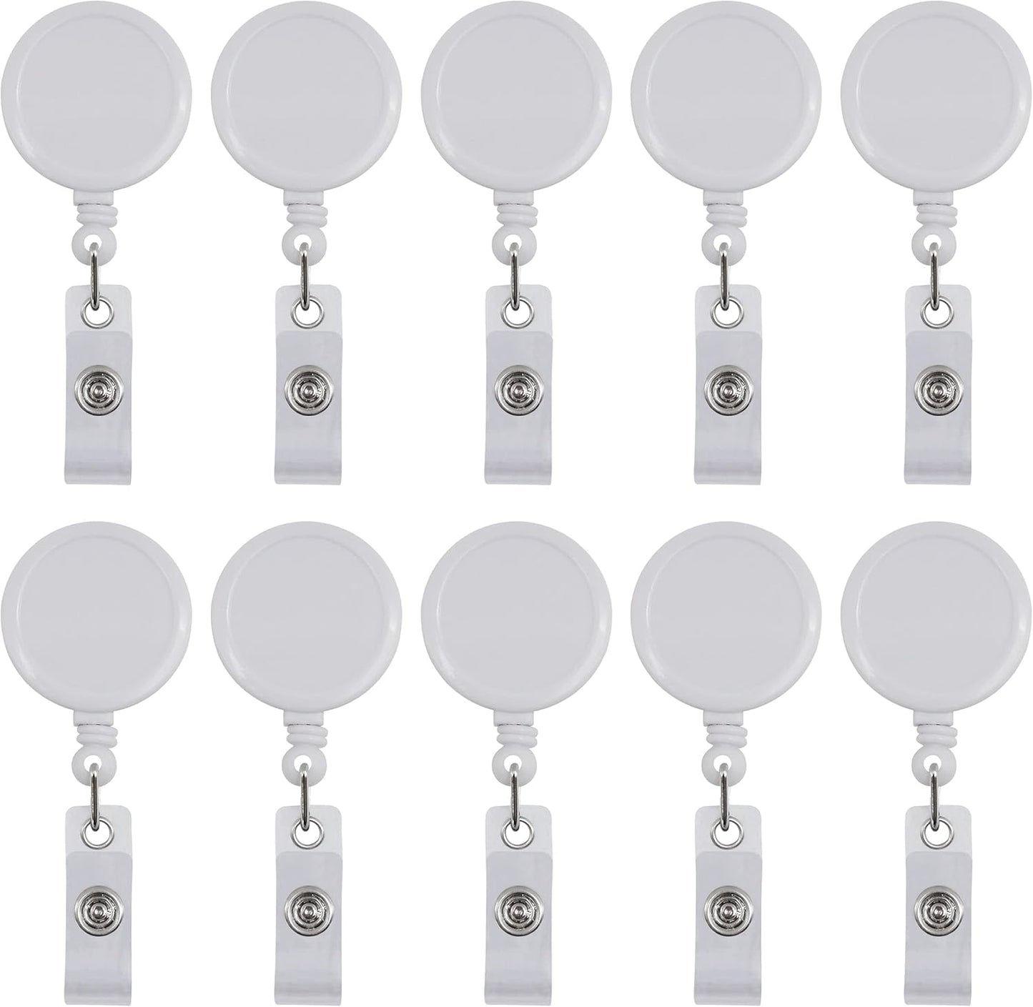 5 Pack Retractable ID Badge Holder Badge Reels with Swivel Alligator Clip Bulk Pack Badge Holders by Premium Badges