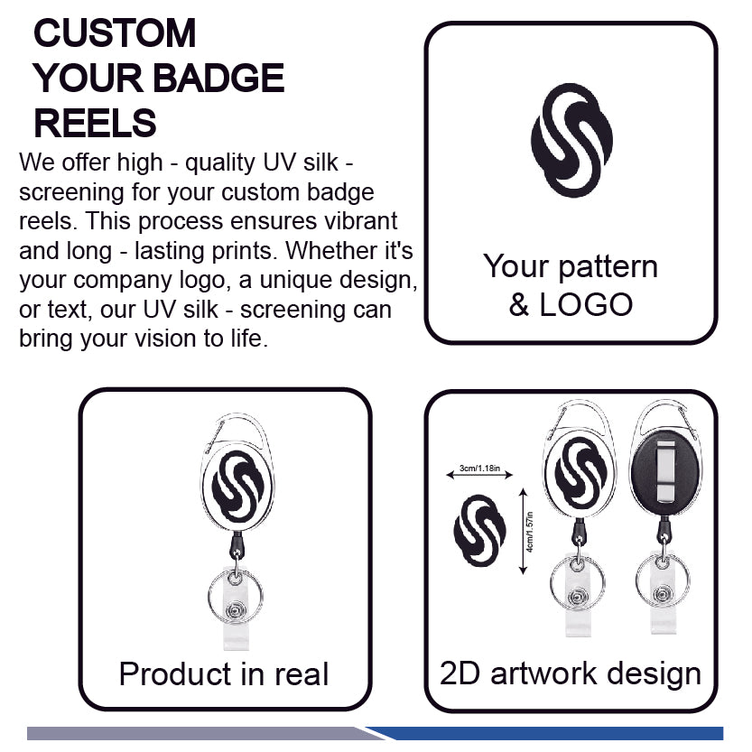 UV printed logo retractable badge reel holder