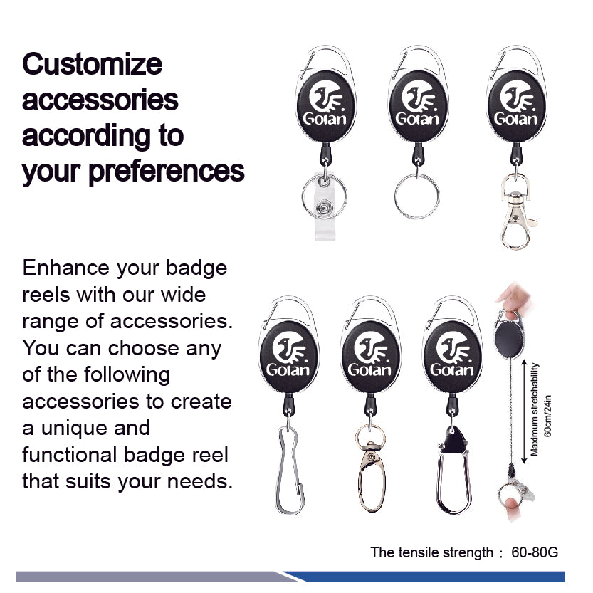 UV printed logo retractable badge reel holder