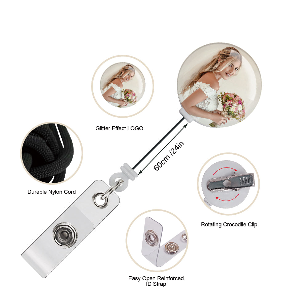 customizable 360-degree rotating alligator clip with an ID card holder