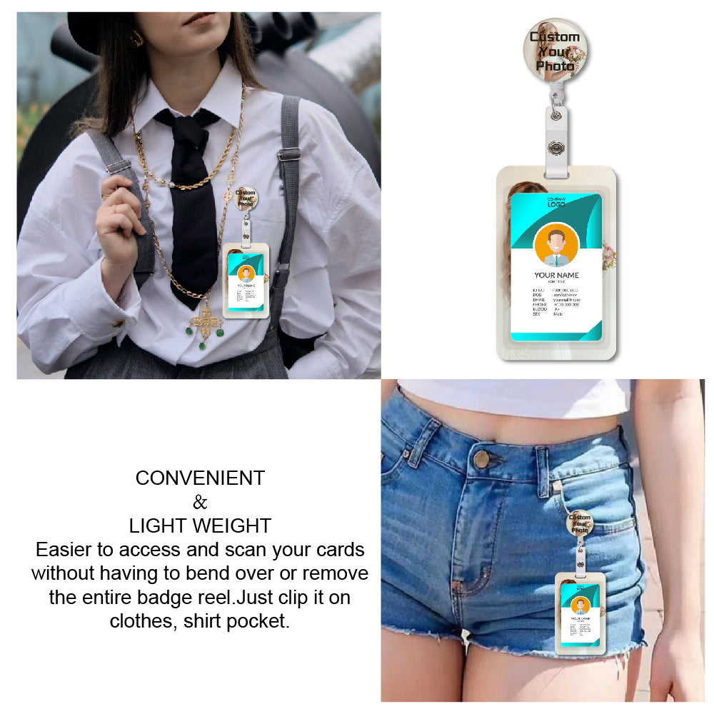 customizable 360-degree rotating alligator clip with an ID card holder