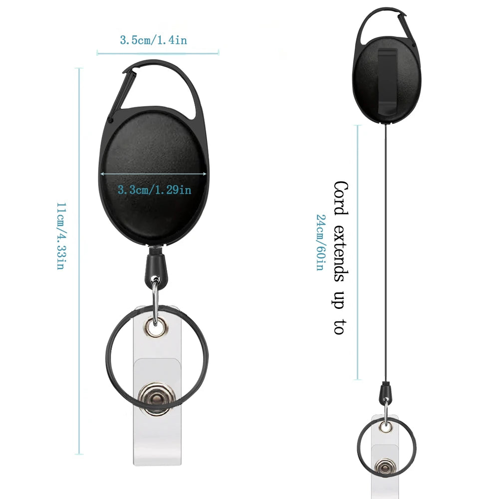 50PCS retractable button badge reel Mini camping button Heavy duty plastic retractable badge reel holder