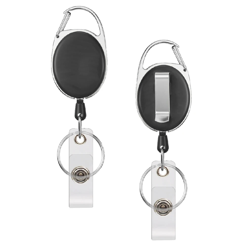 50PCS retractable button badge reel Mini camping button Heavy duty plastic retractable badge reel holder