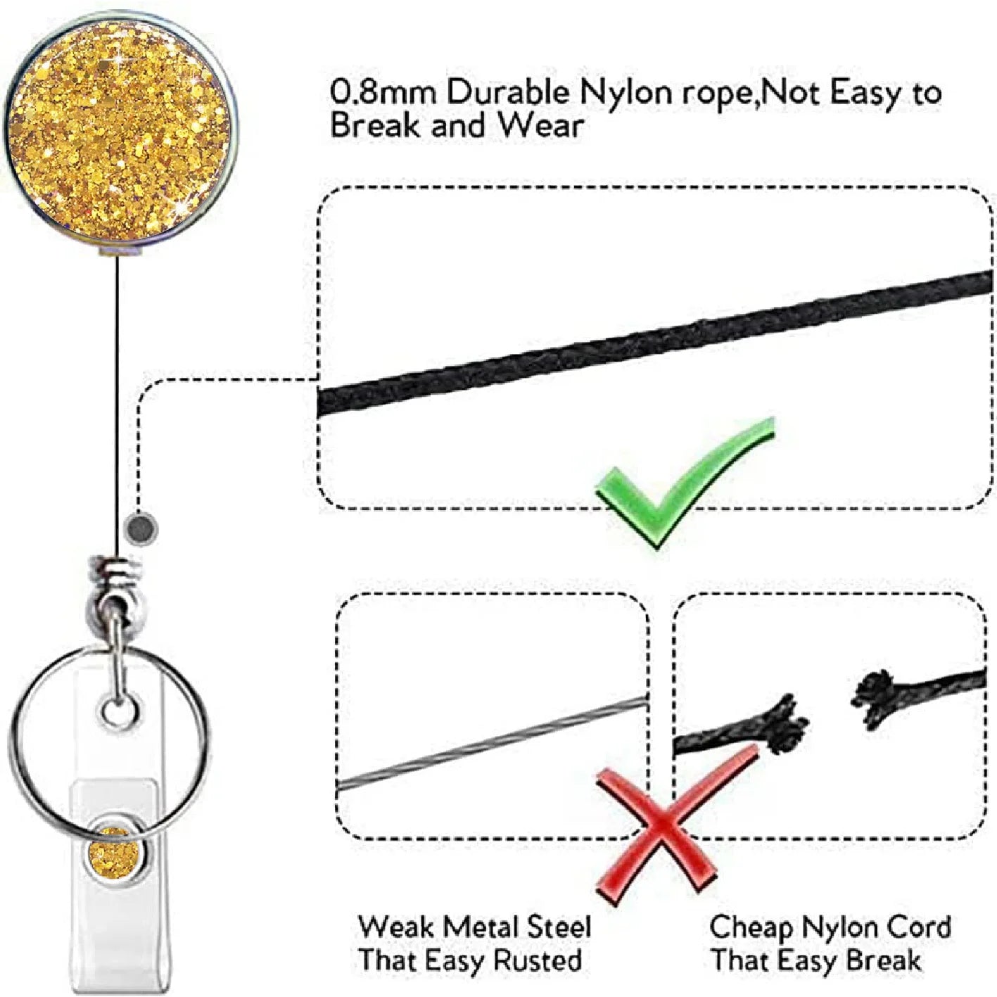 Retractable Nurse badge holder Scroll Flash ID badge holder retractable key chain badge reel