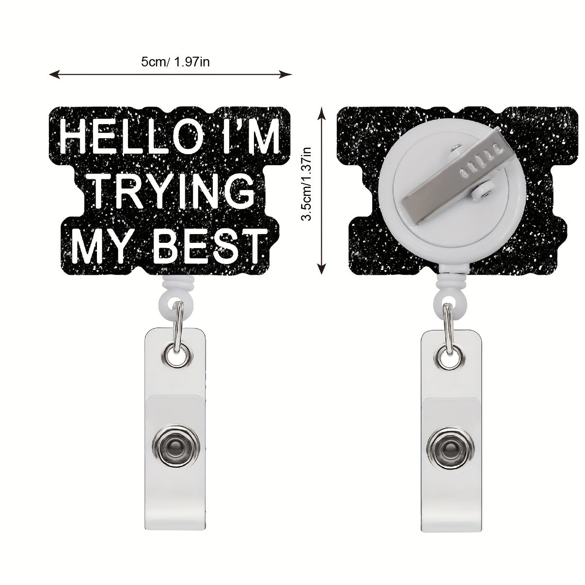 Badge Reel Rack with ID Clip Retractable For Nurse Nursing Name Tag Card Fun Fun Hello, I'm doing my best nursing student teacher RN LPN Medical Assistant Job Office Crocodile Clip