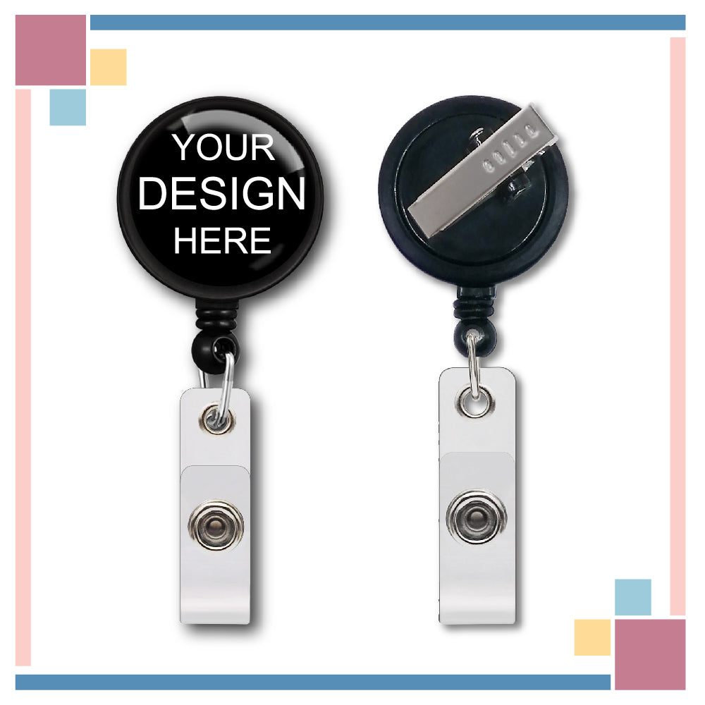 360° Swivel Alligator Clip badge reel black