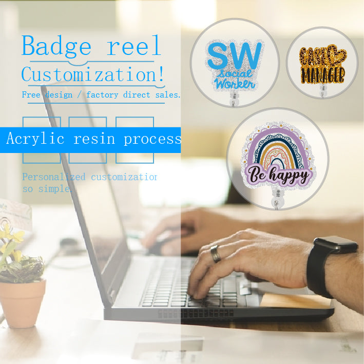 Acrylic resin process badge reel