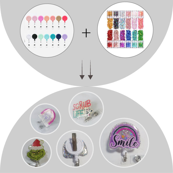 Acrylic resin process badge reel
