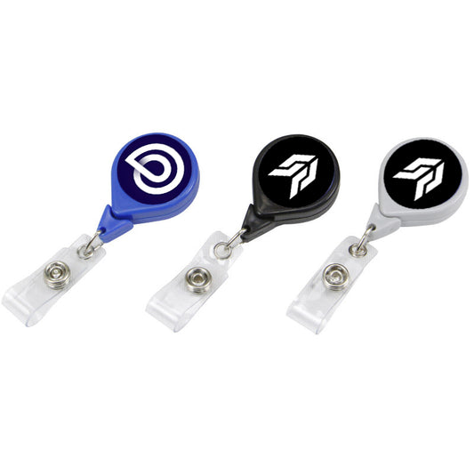 Solid color drop round badge reel
