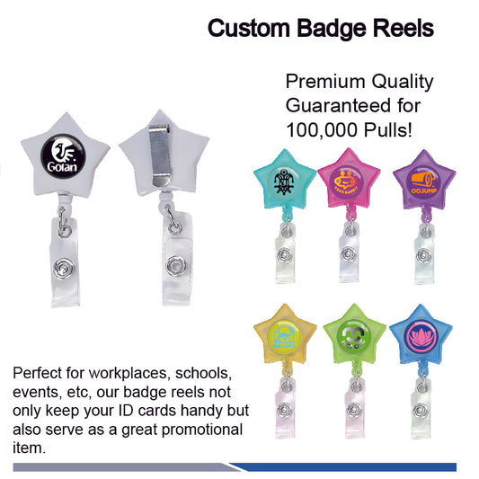 Colorful customized star-shaped badge reel