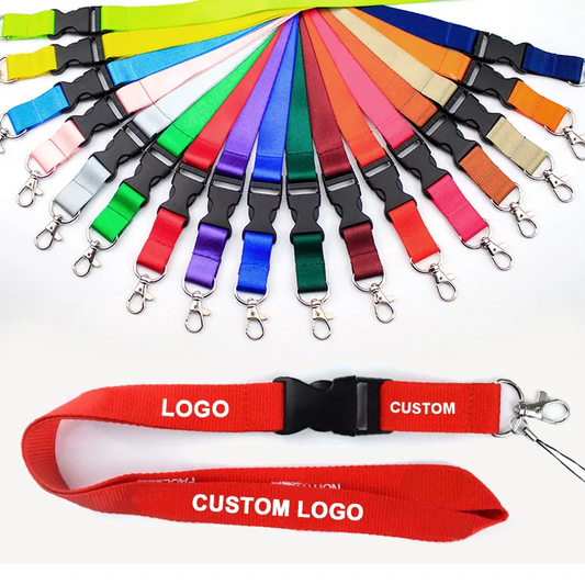 Custom Release Plastic Buckle & Metal Hook Lanyard