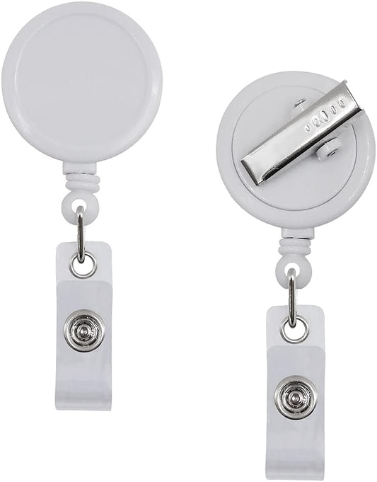 5 Pack Retractable ID Badge Holder Badge Reels with Swivel Alligator Clip Bulk Pack Badge Holders by Premium Badges 