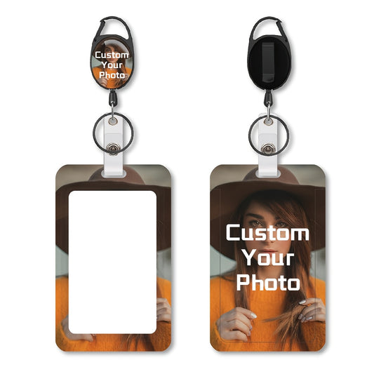 Custom Personalized Picture/Photo/Logo n  Oval Badge Reel & ID Badge Holder