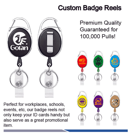 UV printed logo retractable badge reel holder