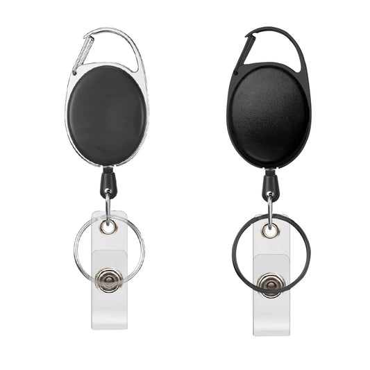 50PCS retractable button badge reel Mini camping button Heavy duty plastic retractable badge reel holder 