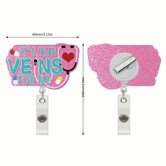 Fun pearlescent Blood draw Nurse badge reel badge clip Cute blood draw nurse ID card holder 