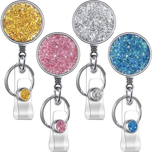 Retractable Nurse badge holder Scroll Flash ID badge holder retractable key chain badge reel 