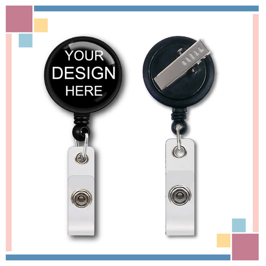 360° Swivel Alligator Clip badge reel black