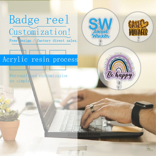 Acrylic resin process badge reel